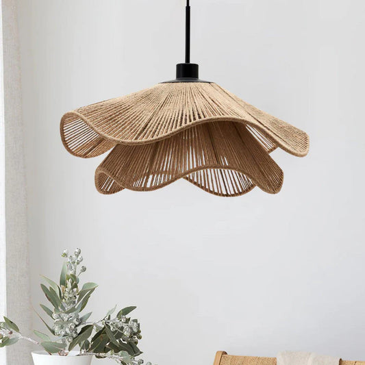 Elegant Jute Boho Blauweregen Hanglamp