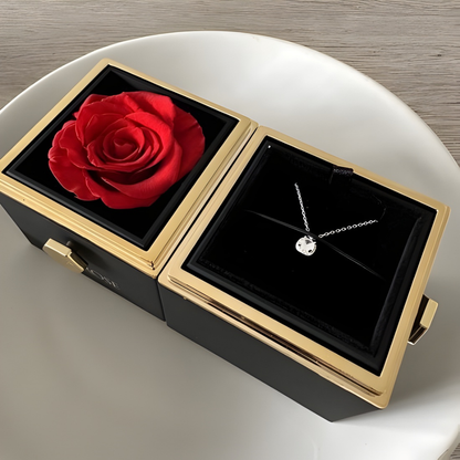 Sieradendoos Valentijnsdag Geschenkdoos Eeuwige Roos Ketting
