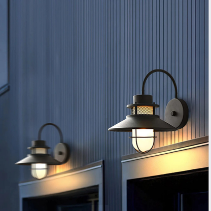 Industriële Zwart Metaal Buitenwandlamp