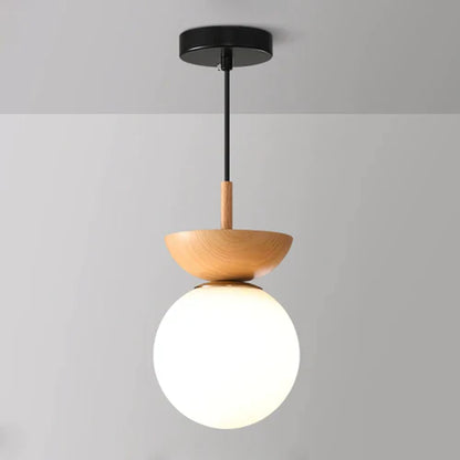 Nordic Japanse Glazen bol Halfhout Hanglamp