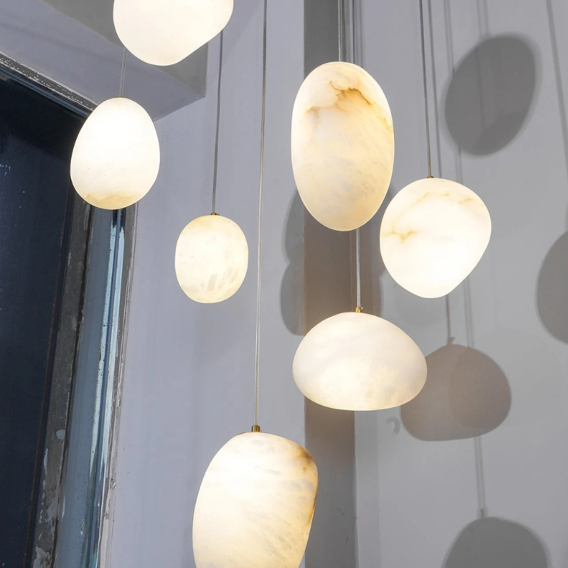 Moderne Albast Natuursteen Hanglamp)