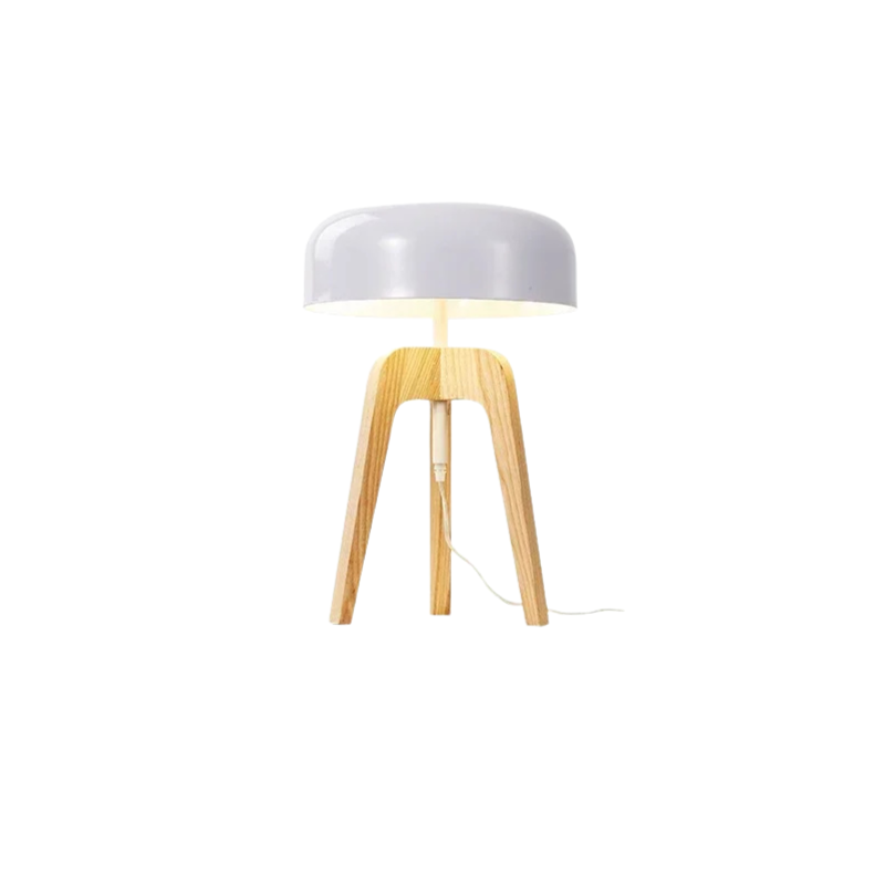 Luxe Houten en Chroom Vloerlamp