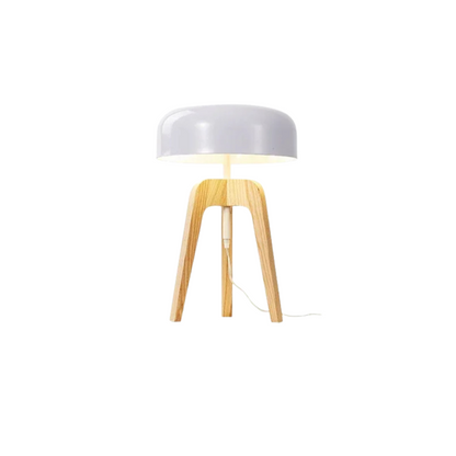 Luxe Houten en Chroom Vloerlamp