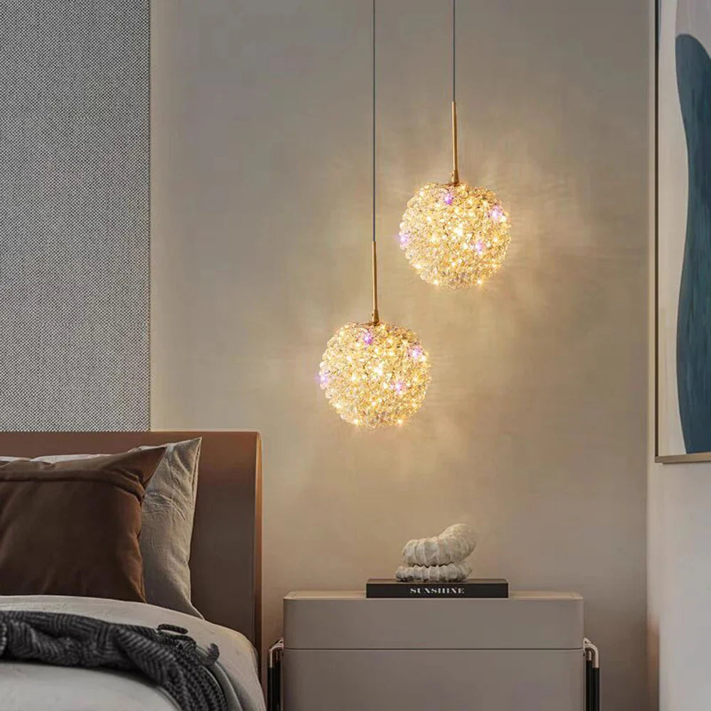 Moderne Goude Kristallen Bol Hanglamp