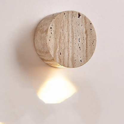 LED Scandinavisch Geel Travertin Steen Wandlamp