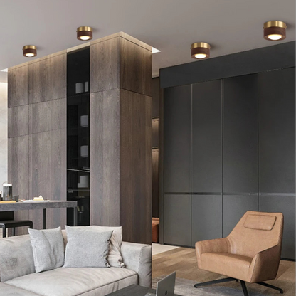 Walnoot Houten Plafondlamp met LED Spotlight