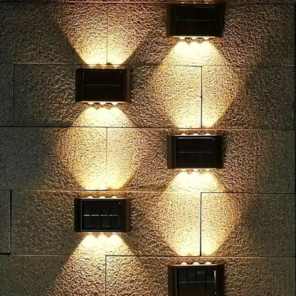 6 LED Solar Buitenlamp – Energiezuinige Wandverlichting voor Tuin en Terras