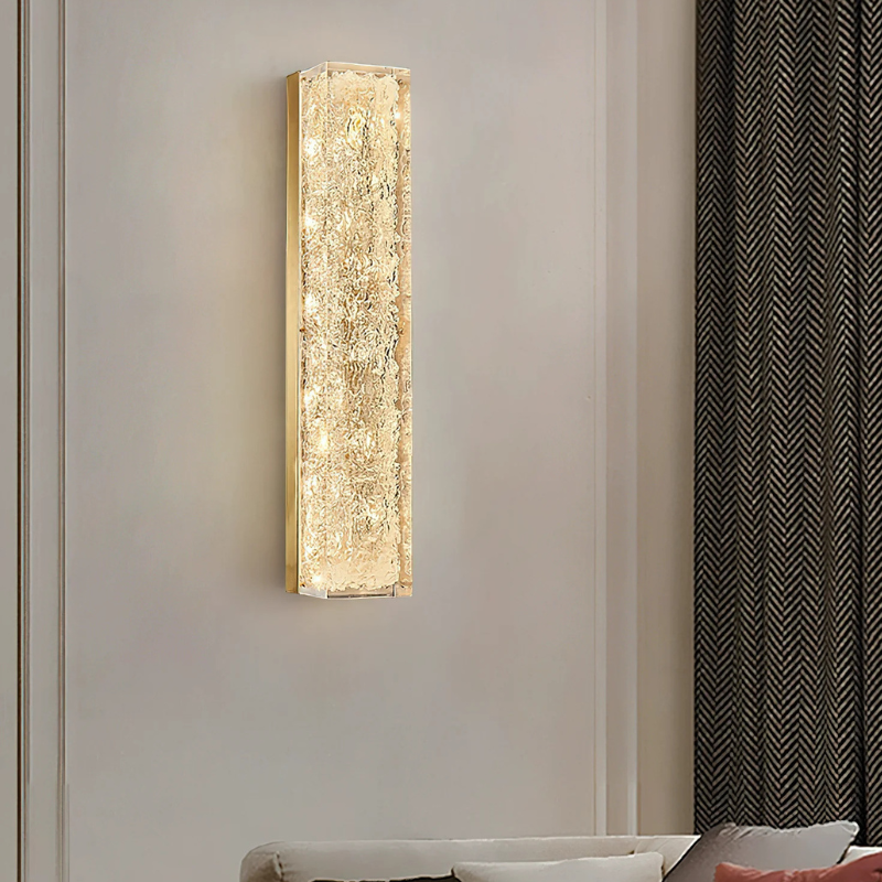 Moderne Rechthoekige Wandlamp van Messing en Hars