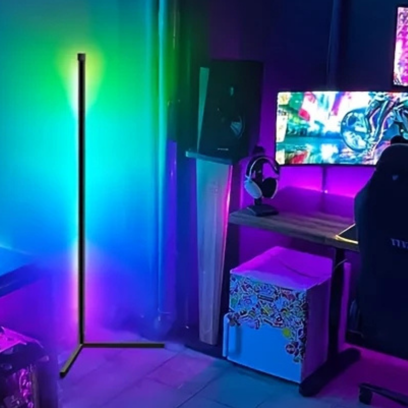 Aurora LED Vloerlamp | Slimme Sfeerverlichting met Muziek- & App-bediening