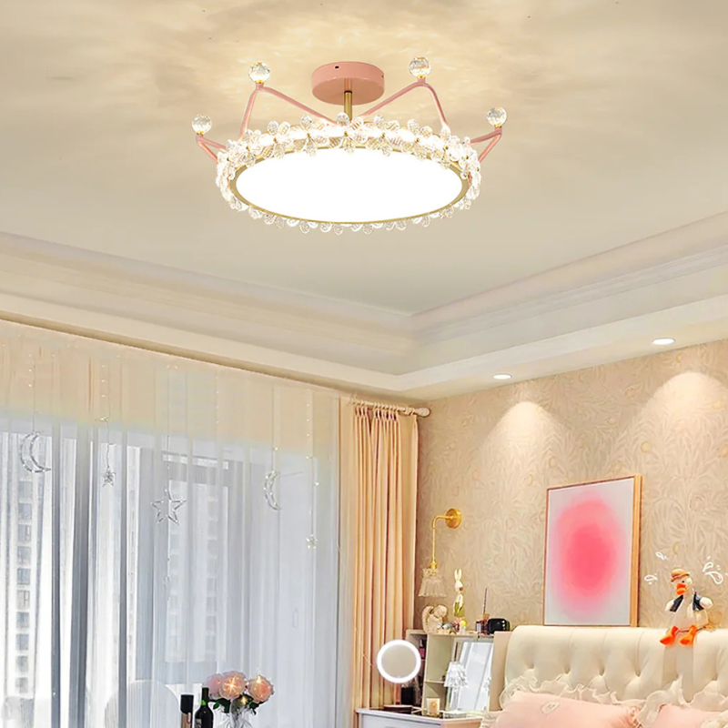 Bloem Bladkroon Plafondlamp met  Gouden Afwerking