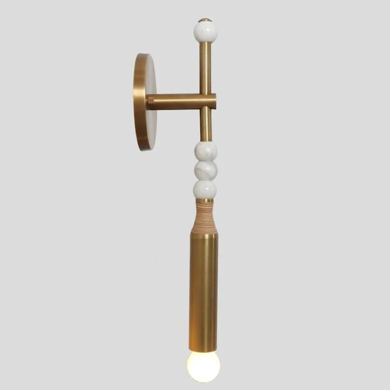 Totam Messing Wandlamp met Open Gloeilamp