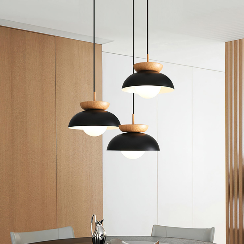 Nordic Japanse Glazen bol Halfhout Hanglamp