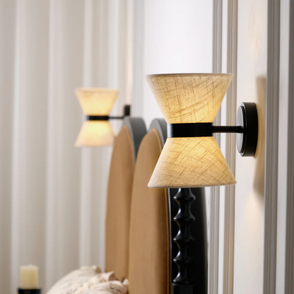 Wabi Sabi Wandlamp met Stoffen Kap