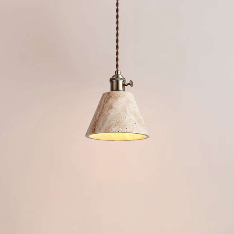 Hanglamp van Geel Travertijn en Goud