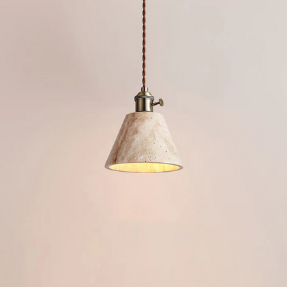 Hanglamp van Geel Travertijn en Goud