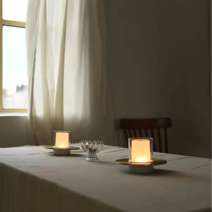 Moderne Draagbare Tafellamp met Kaarslichtsfeer