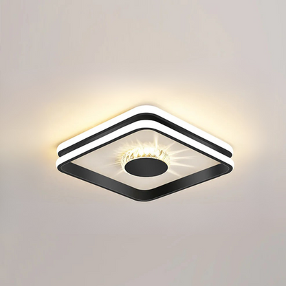 Gouden Kristallen LED Plafondlamp voor Hal – Elegante Sfeer in Slaapkamer en Gang