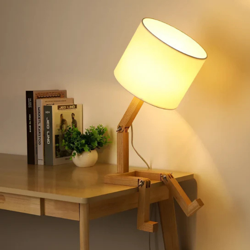 WoodBuddy Flexibele Houten Tafellamp