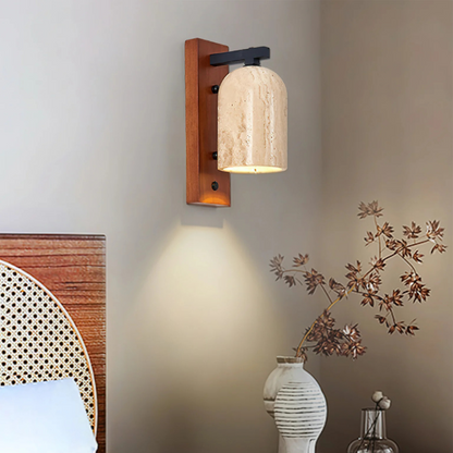 Moderne Travertin Hout Luxe Wandlamp