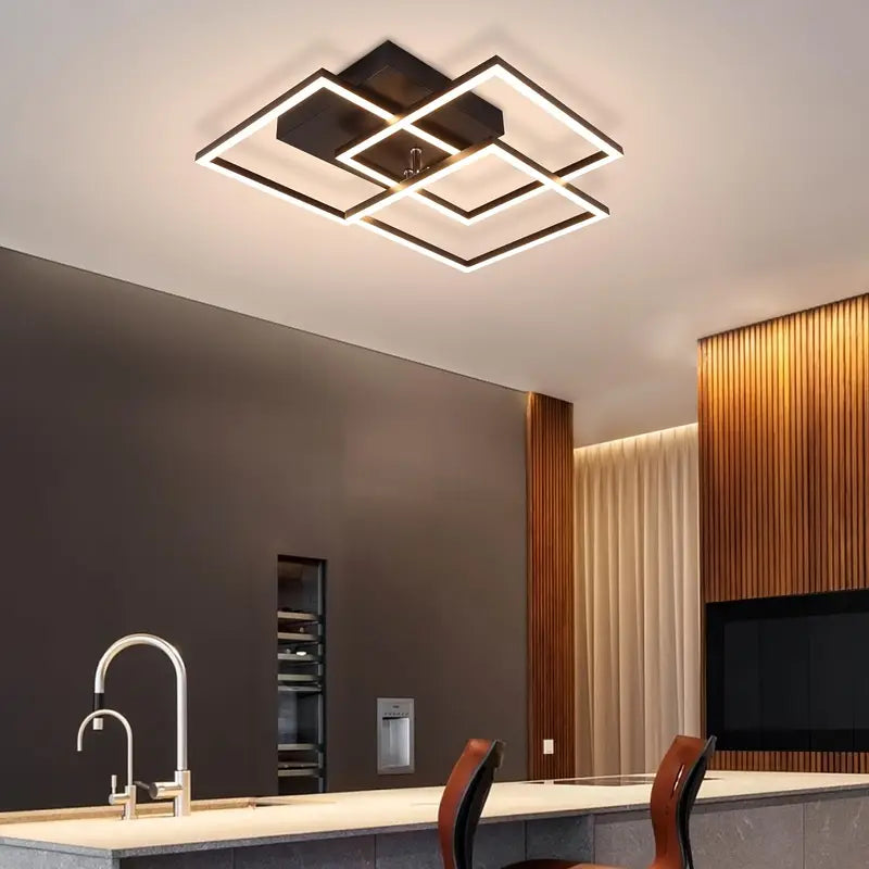 Dimbare LED Plafondlamp met Afstandsbediening en Modern Geometrisch Design