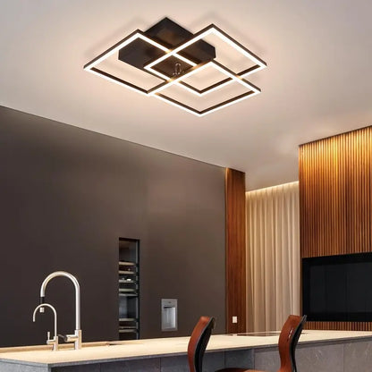 Dimbare LED Plafondlamp met Afstandsbediening en Modern Geometrisch Design