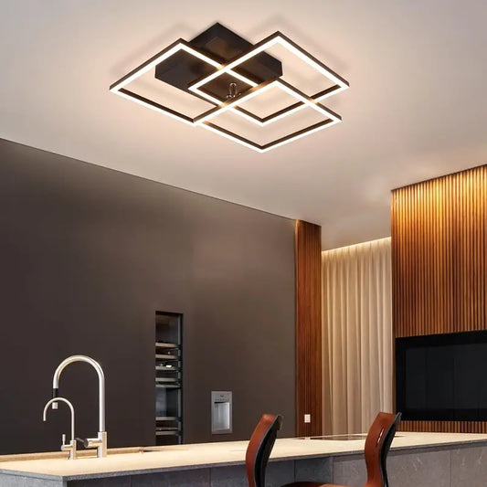 Dimbare LED Plafondlamp met Afstandsbediening en Modern Geometrisch Design