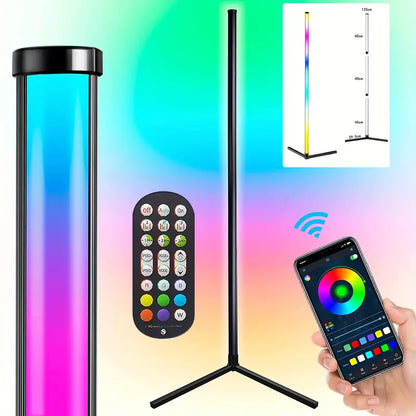 Aurora LED Vloerlamp | Slimme Sfeerverlichting met Muziek- & App-bediening
