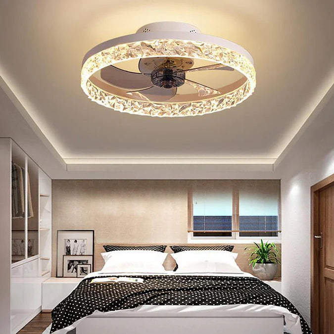 5-Blads Ronde Rustieke Plafondventilator met LED Licht