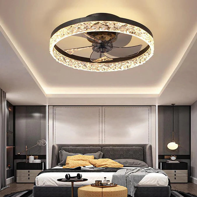 5-Blads Ronde Rustieke Plafondventilator met LED Licht