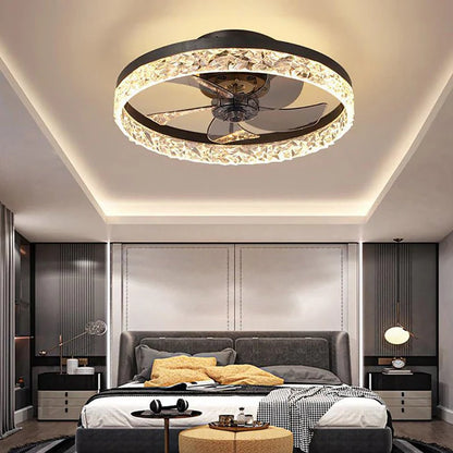 5-Blads Ronde Rustieke Plafondventilator met LED Licht