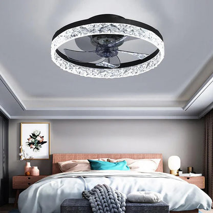 5-Blads Ronde Rustieke Plafondventilator met LED Licht