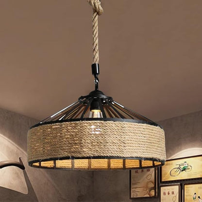 Henneptouw Hanglamp – Klassieke Industriële Plafondlamp