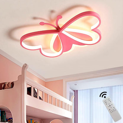 Vlinder Plafondlamp – 3-Kleuren LED – Roze Design voor Kinderkamer en Woonruimte