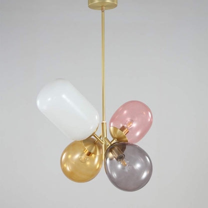Luminara Tak Art Deco Glas-in-Lood Kroonluchter