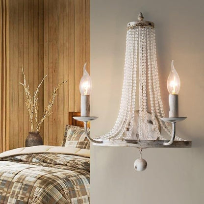 Vintage Landelijke Kaarsen Kristallen Wandlamp