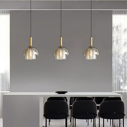 Moderne Cognackleurig Glas Luxe Hanglamp