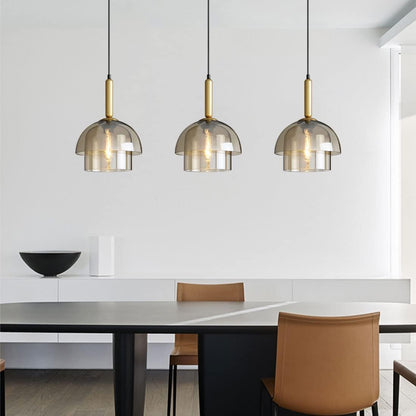 Moderne Cognackleurig Glas Luxe Hanglamp