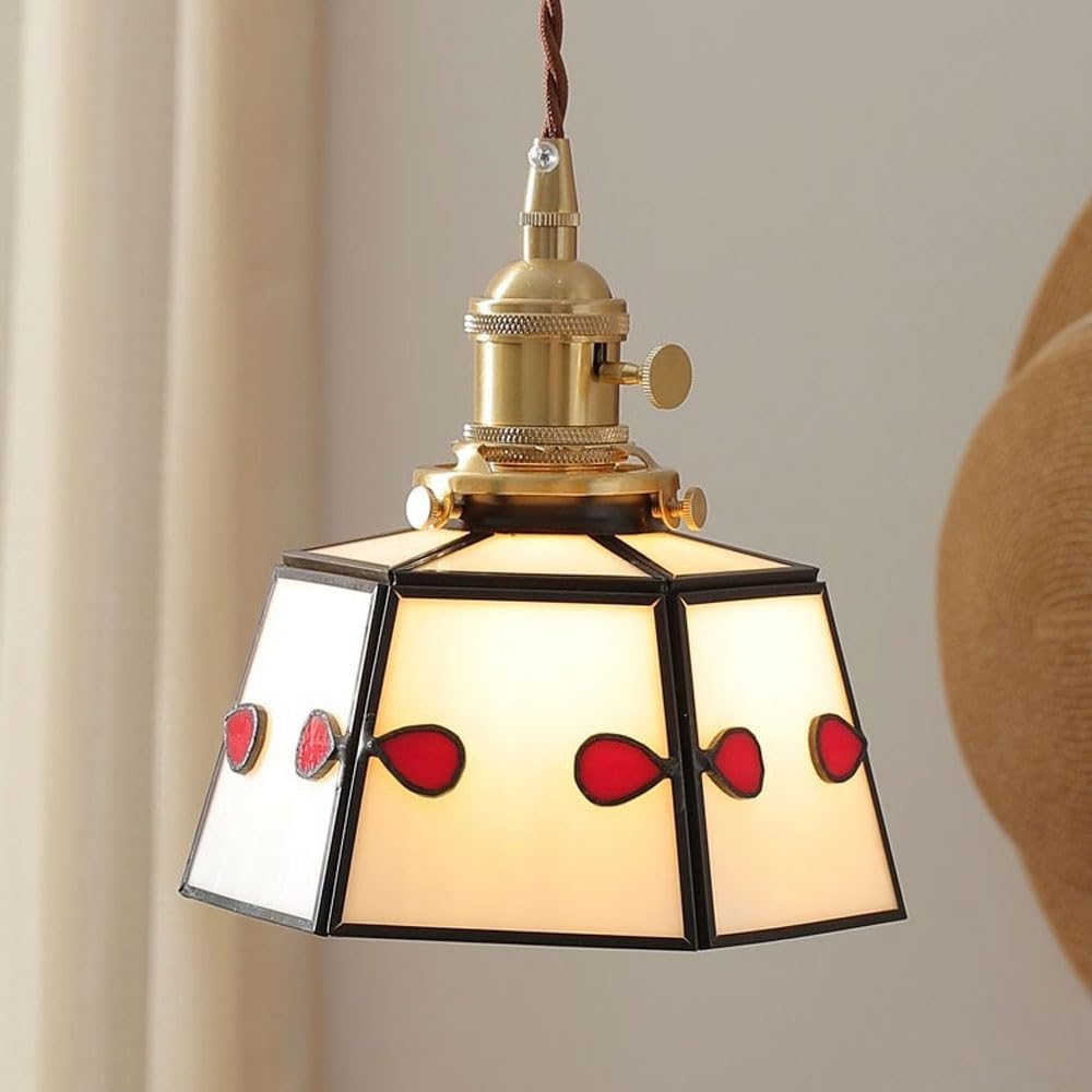 Luxe Walnoothouten Glazen Hanglamp