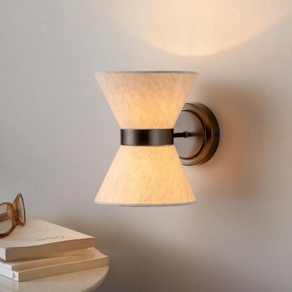 Wabi Sabi Wandlamp met Stoffen Kap