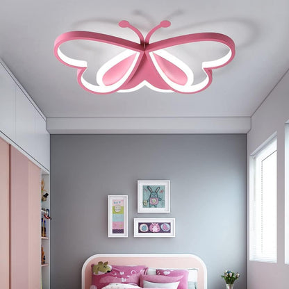 Vlinder Plafondlamp – 3-Kleuren LED – Roze Design voor Kinderkamer en Woonruimte