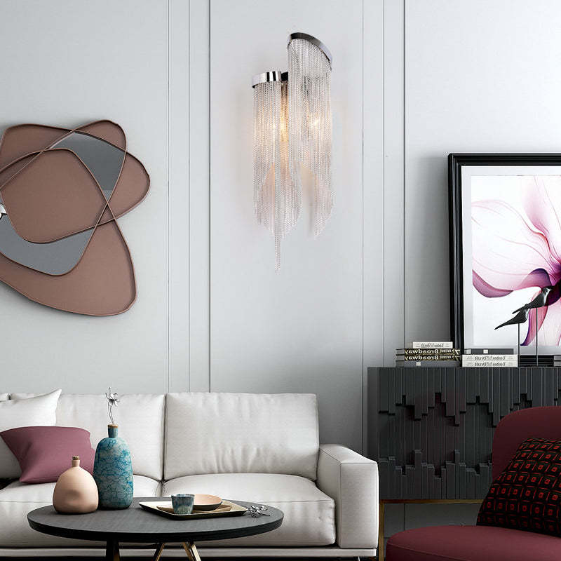 Flynn Aluminium Ketting Wandlamp met Kwastje
