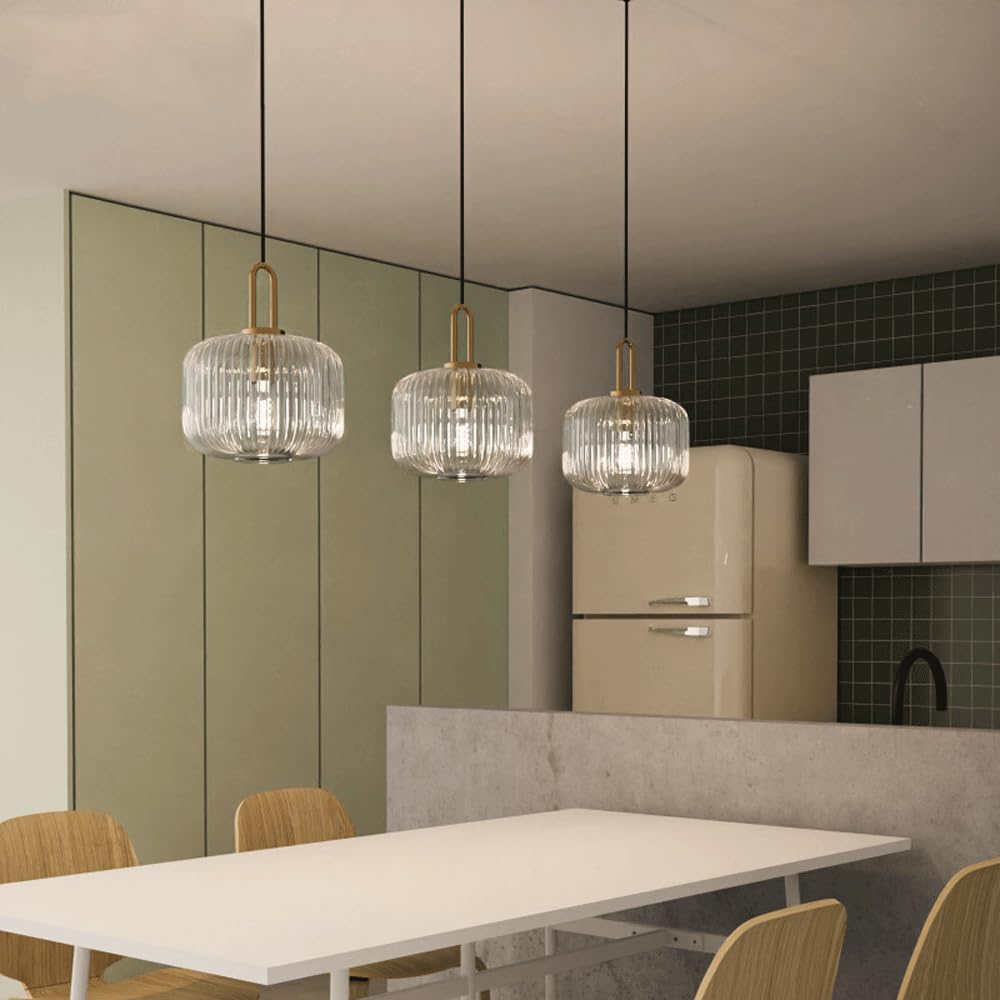 Moderne Stijlvolle Strepen Glazen Hanglamp