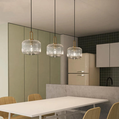 Moderne Stijlvolle Strepen Glazen Hanglamp