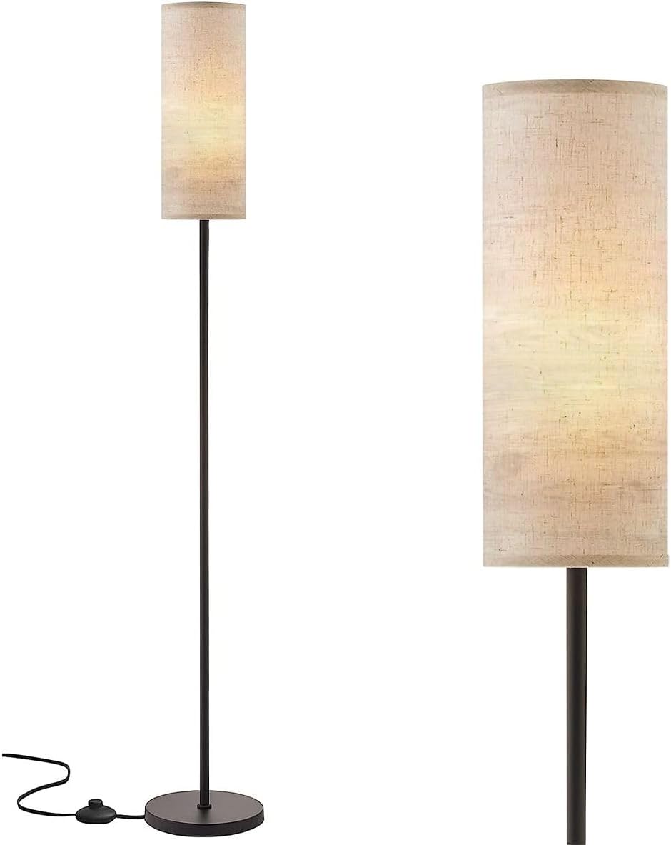Minimalistische Led Vloerlamp Met Instelbare Kleurtemperatuur En Stoffen Kap