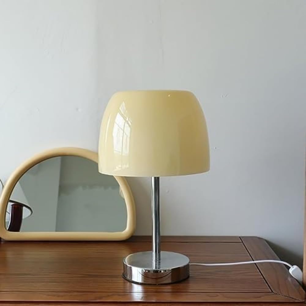 Glazen Paddenstoel Tafellamp met Warm LED Licht