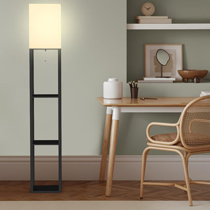 Boekenkast met Ingebouwde Lamp met Opbergrekken