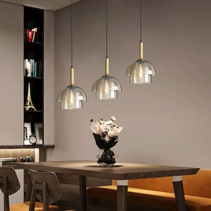 Moderne Cognackleurig Glas Luxe Hanglamp