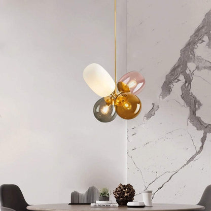 Luminara Tak Art Deco Glas-in-Lood Kroonluchter