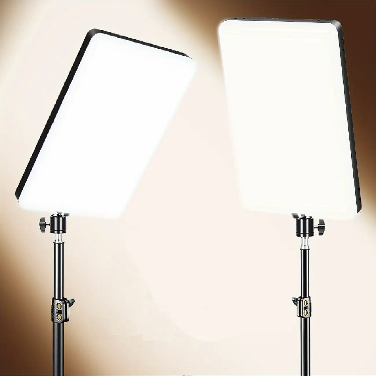 LumaGlow | Live Streaming Plat paneel Ringlamp met Statief en USB-Aansluiting