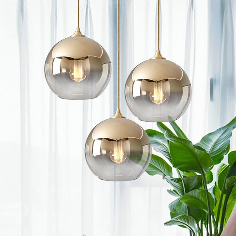 Glazen Hanglamp met Metallic Ombre Afwerking